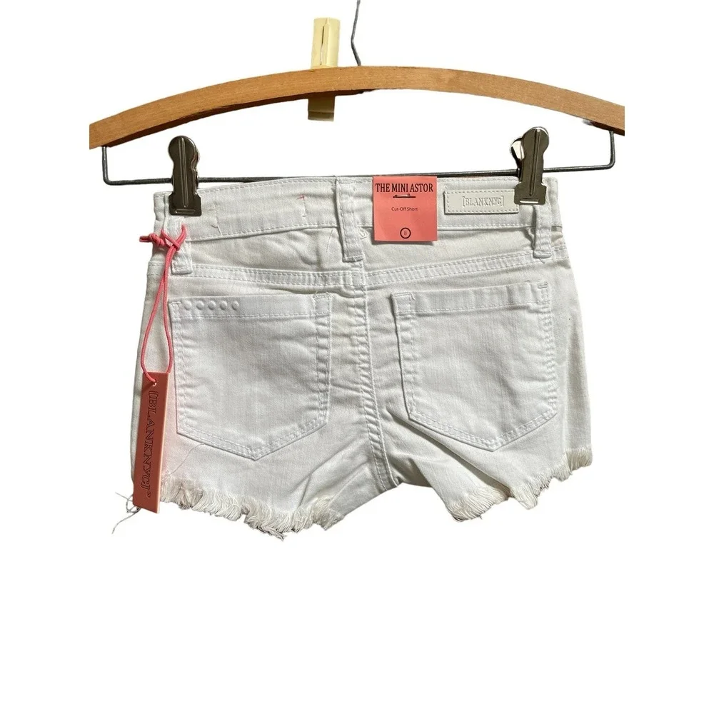 Blank NYC White Denim Jean Shorts Mini Mercer Super Skinny Size‎ 8 Girls